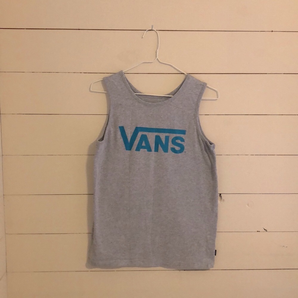 Vans Gray Logo Tank Boys Large